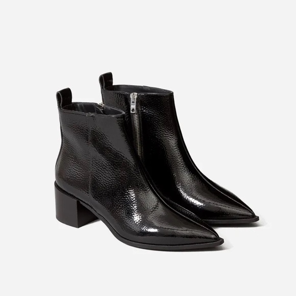 Everlane Glossy Black Boss Booties - Size 8 - Picture 2 of 10